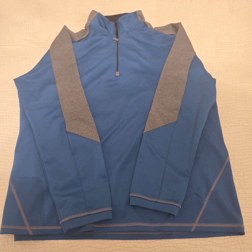 Calvin Klein Shirt, XXL, Blue and Gray, Quarter Zip